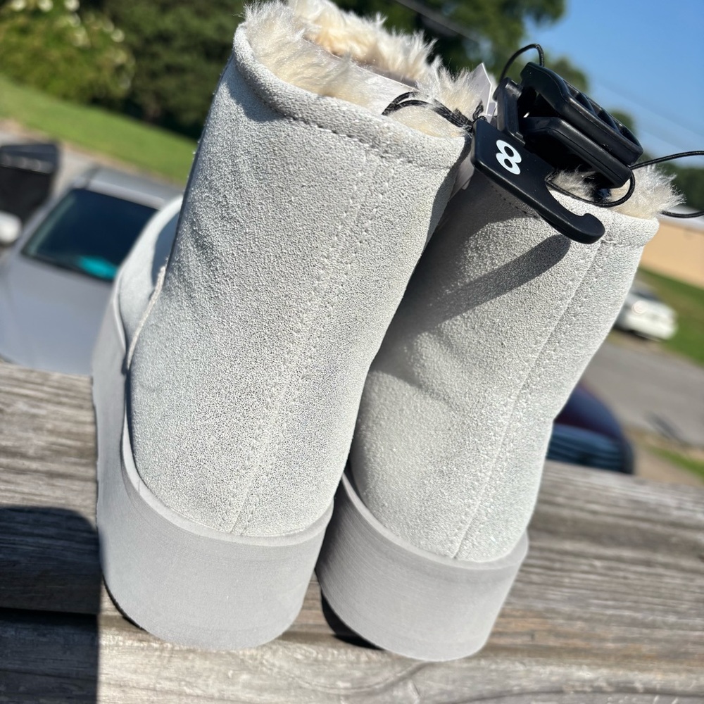 Women's Genuine Suede Platform Cozy Boots - Picture 10 of 14